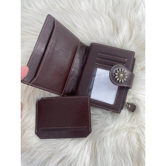 Lavemi Womens Leather Wallet Small Compact RFID Blocking BROWN NEW - Picture 4 of 5